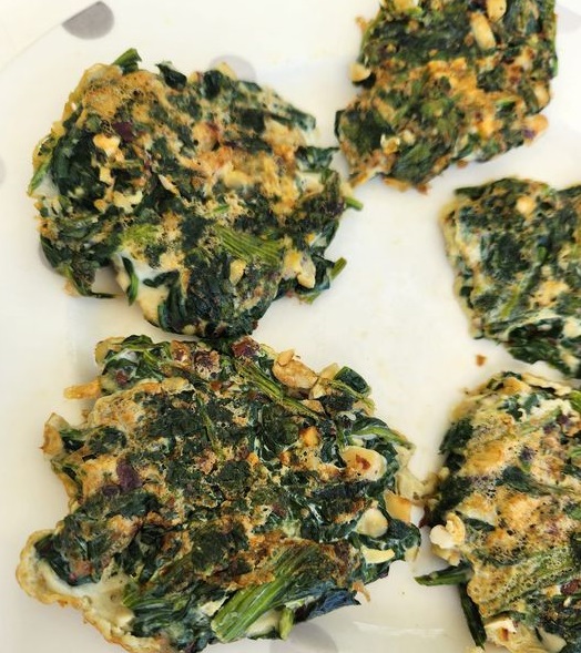 Galettes d'épinards aux noisettes